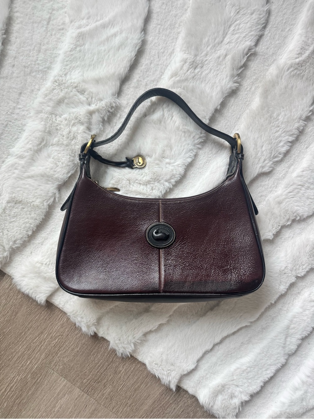 Vintage Dooney and Bourke Pebbled Leather Crescent Shoulder Bag